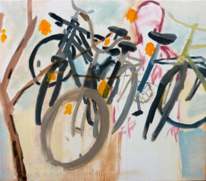 kola1 / bicycles1, 80x70 cm, akryl na plátně / acrylic on canvas, 2010
