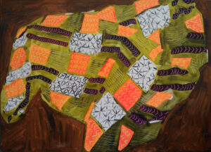 rozestlaná postel / unmade bed, 135x100 cm, akryl na plátně / acrylic on canvas, 2013