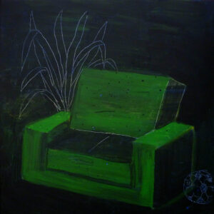 zelený gauč / couch in green, 65x65 cm, akryl na plátně / acrylic on canvas, 2014