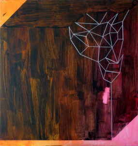 rozbité těžítko / broken paperweight, 95x100 cm, akryl na plátně / acrylic on canvas, 2014