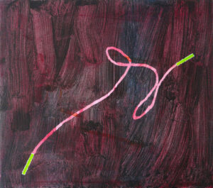 švihadlo v purpuru / jumping rope in purple, 40x35 cm, akryl na plátně / acrylic on canvas, 2015