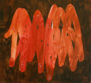 lesní tagy / forest tags, 110 x 100 cm, akryl na plátně / acrylic on canvas, 2016