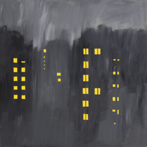 sídliště / housing development, 100x100 cm, akryl na plátně / acrylic on canvas, 2018