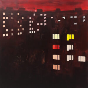 televizní čas / TV time, 90x90 cm, akryl na plátně / acrylic on canvas, 2019