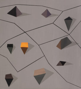 plánek diamantového pole / diamond field map , 100x110 cm, akryl na plátně / acrylic on canvas, 2020