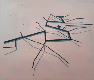 Křivoklát 3D 1:28575 CUZK, 110x95 cm, akryl na plátně / acrylic on canvas, 2020