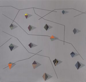 plánek diamantového pole 2 / diamond field map 2, 200x190 cm, akryl na plátně / acrylic on canvas, 2020