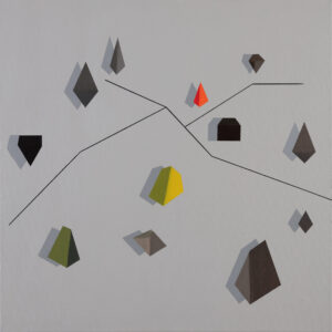 plánek tábora / camp map, 80x80 cm, akryl na plátně / acrylic on canvas, 2021