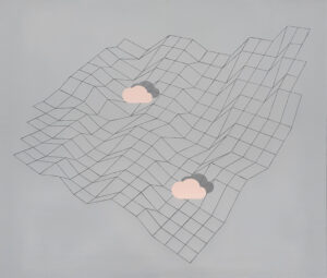 oblačnost na části území – clouds over part of the territory, 100x115 cm, akryl na plátně – acrylic on canvas, 2021