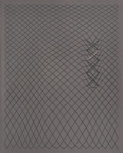 tkaný příkop – woven trench, 130x105 cm, akryl na plátně – acrylic on canvas, 2022 foto-me_canon