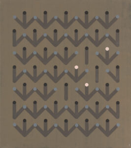 zaklesnutí – clinch in, 70x55 cm, akryl na plátně – acrylic on canvas, 2022 foto-Marcel Rozhoň
