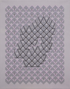 drátěná kaluž – wire puddle, 70x55 cm, akryl na plátně – acrylic on canvas, 2023