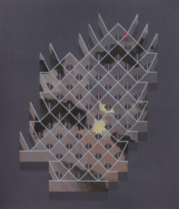 drátěná kaluž 9 – wire puddle 9, 190x165 cm, akryl na plátně – acrylic on canvas, 2023